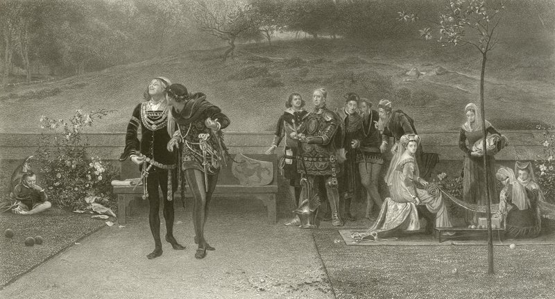 Edward II i Piers Gaveston autorstwa Marcus Stone