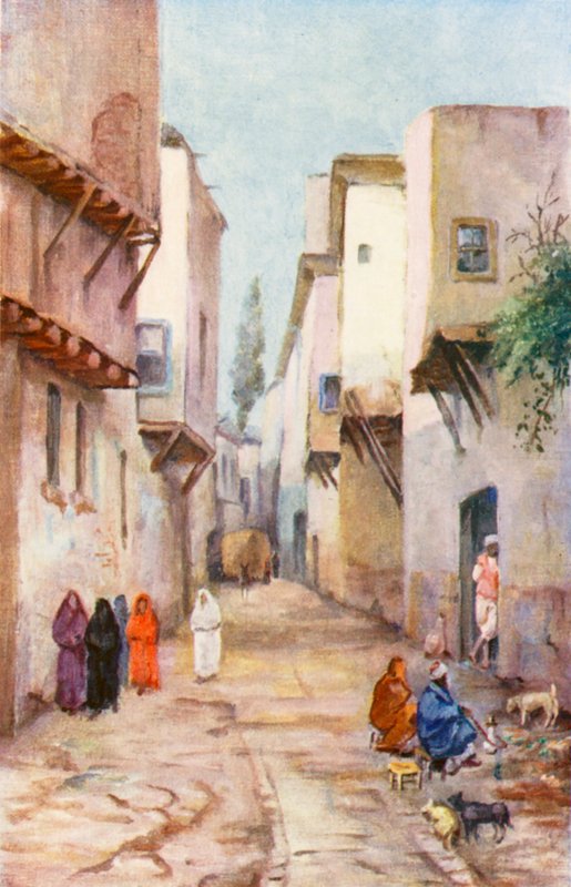 Straight Street, Damaszek (kolorowa litografia) autorstwa Margaret Thomas