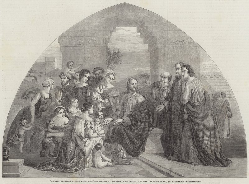 Chrystus błogosławi małe dzieci autorstwa Marshall Claxton