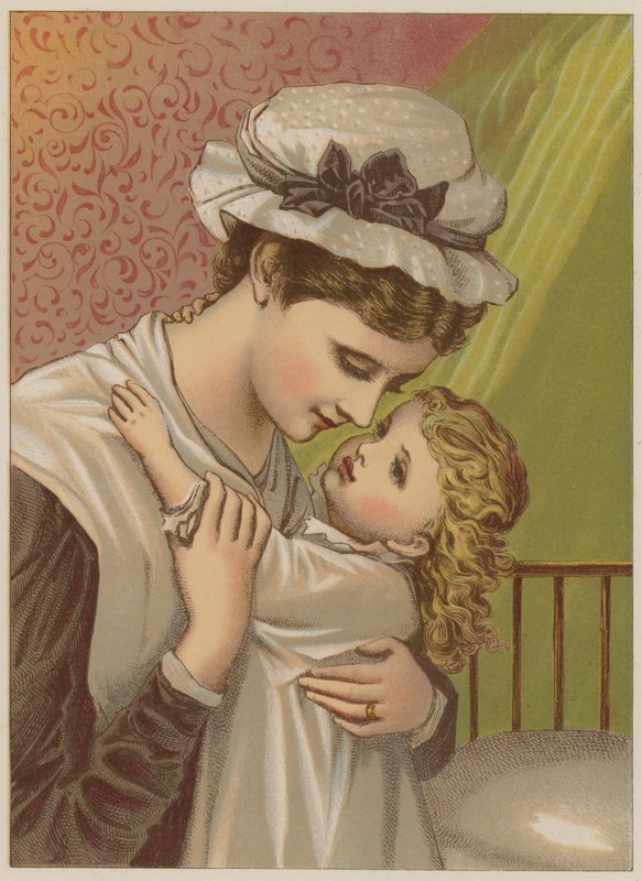 Dziecko mówi dobranoc (chromolitho) autorstwa Mary Ellen Edwards