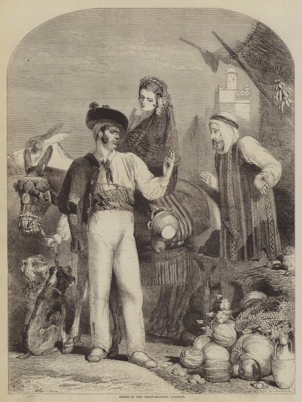 Scena na targu owocowym, Algier autorstwa Matthew Somerville Morgan