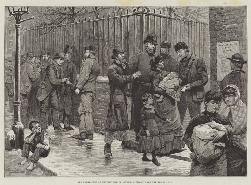 Bezrobotni na East-End of London, kandydaci do funduszu pomocy autorstwa Matthew Somerville Morgan
