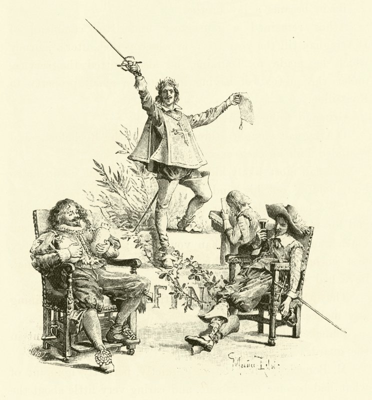 Ilustracja do Trzech Muszkieterów (rycina) autorstwa Maurice Leloir