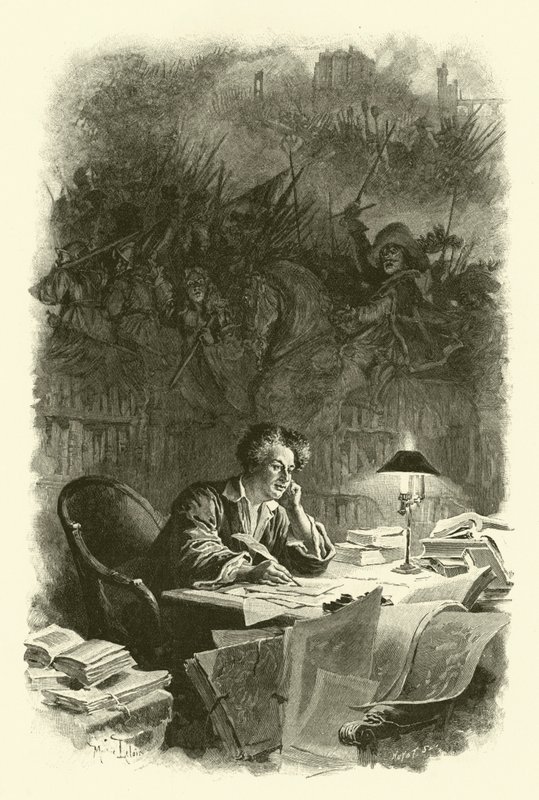Ilustracja do Trzech Muszkieterów (rycina) autorstwa Maurice Leloir
