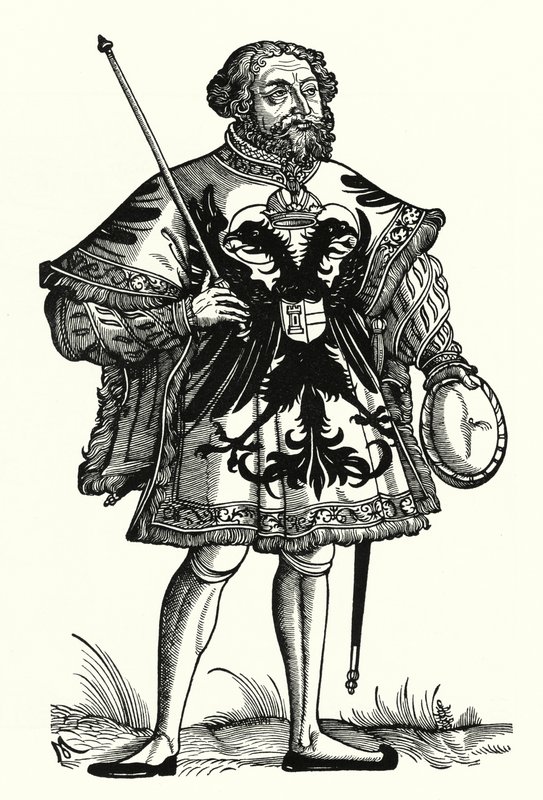 Niemiecki herold cesarski (rycina) autorstwa Michael Ostendorfer