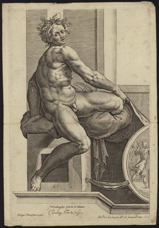 Rysunek z fresku w Kaplicy Sykstyńskiej w Watykanie autorstwa Michelangelo Buonarroti