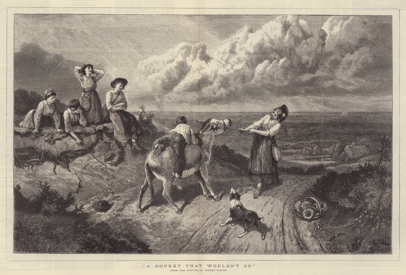 Osioł, który nie chce iść autorstwa Myles Birket Foster
