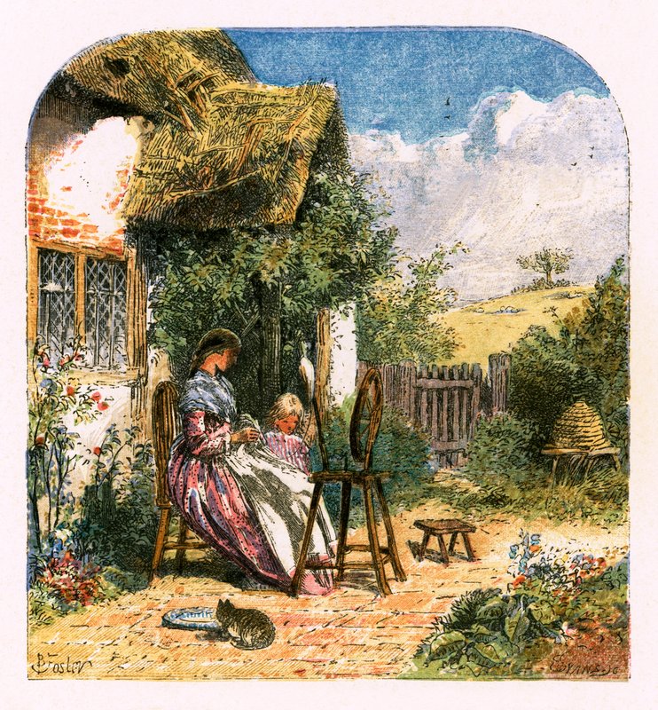 Ilustracja do „Opuszczonej wioski” autorstwa Myles Birket Foster