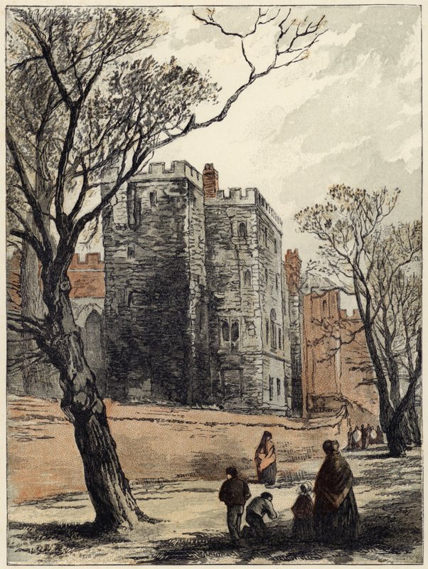 Lollards Tower, Pałac Lambeth, Londyn autorstwa Myles Birket Foster