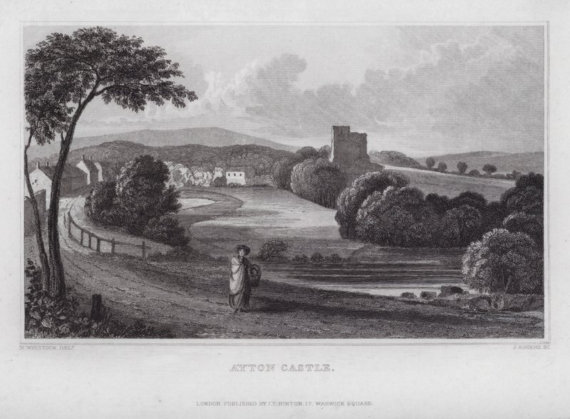 Zamek Ayton (grawerowanie) autorstwa Nathaniel (after) Whittock