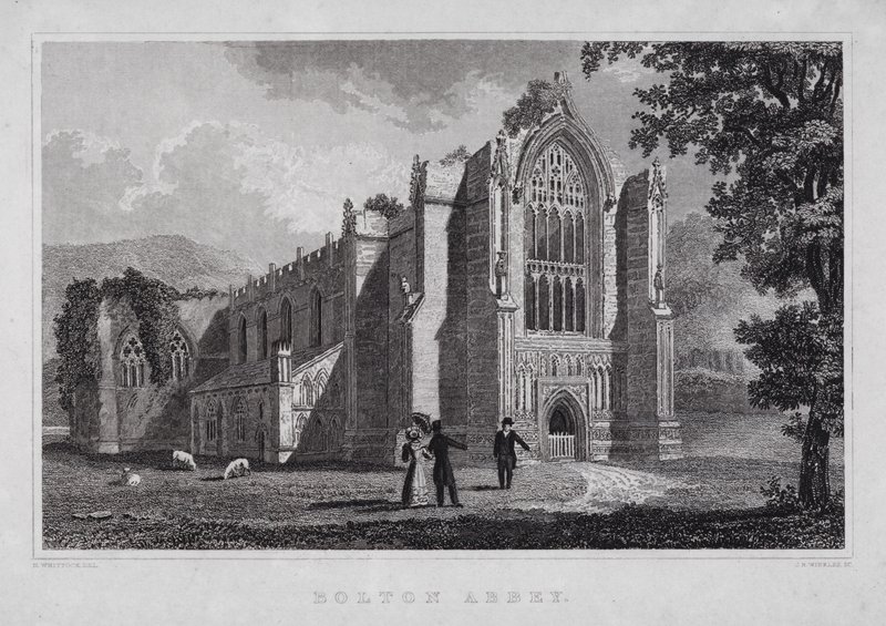 Opactwo Bolton (grawerowanie) autorstwa Nathaniel (after) Whittock