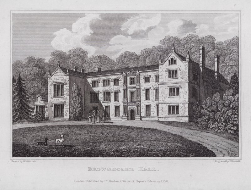 Sala Brownholme (grawerowanie) autorstwa Nathaniel (after) Whittock