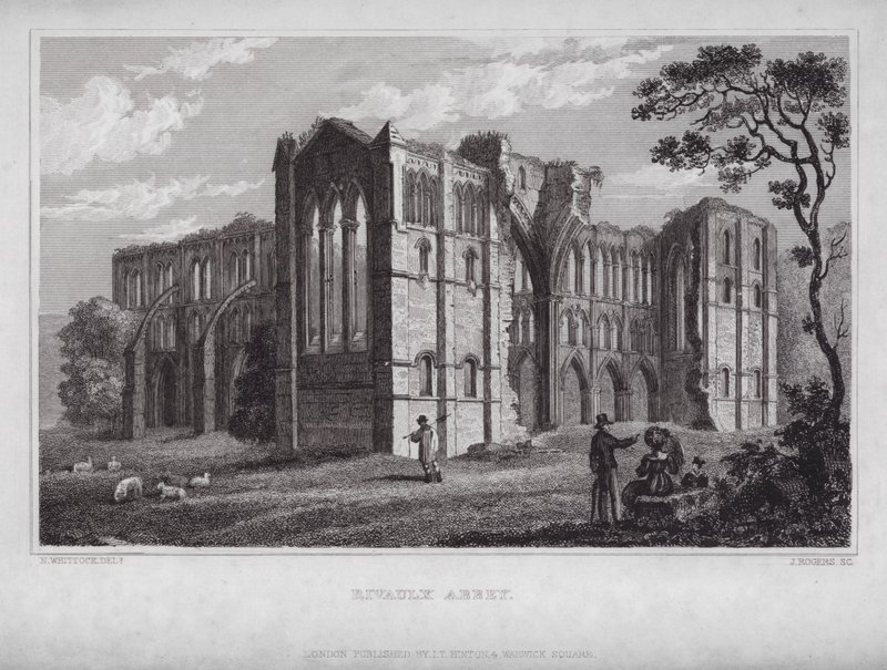 Opactwo Rievaulx (grawerowanie) autorstwa Nathaniel (after) Whittock