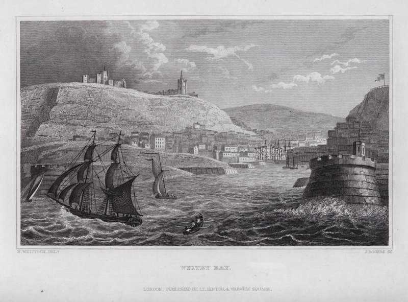 Whitby Bay (grawerowanie) autorstwa Nathaniel (after) Whittock