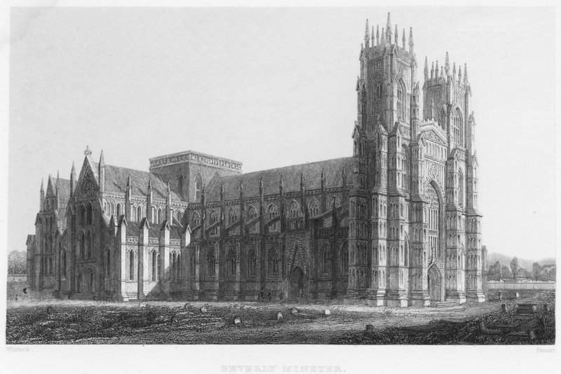 Beverley Minster (grawerowanie) autorstwa Nathaniel Whittock