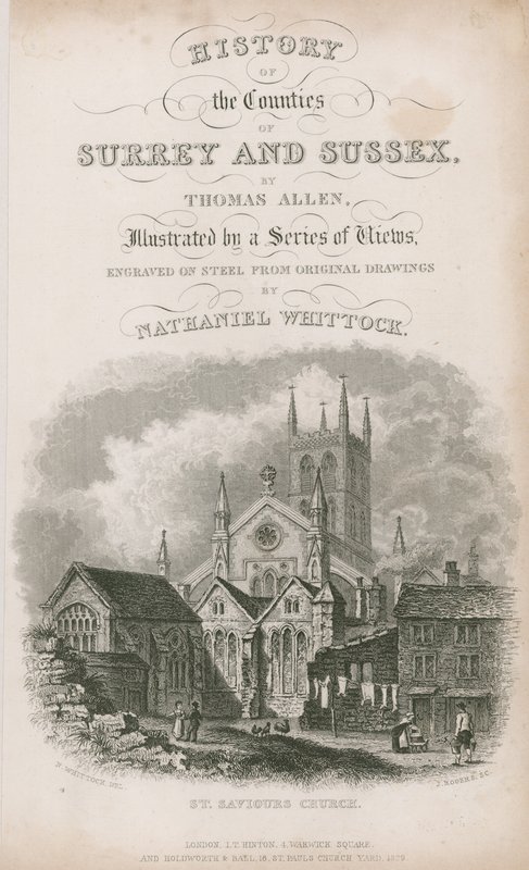 Kościół św. Zbawiciela, Southwark, Surrey autorstwa Nathaniel Whittock