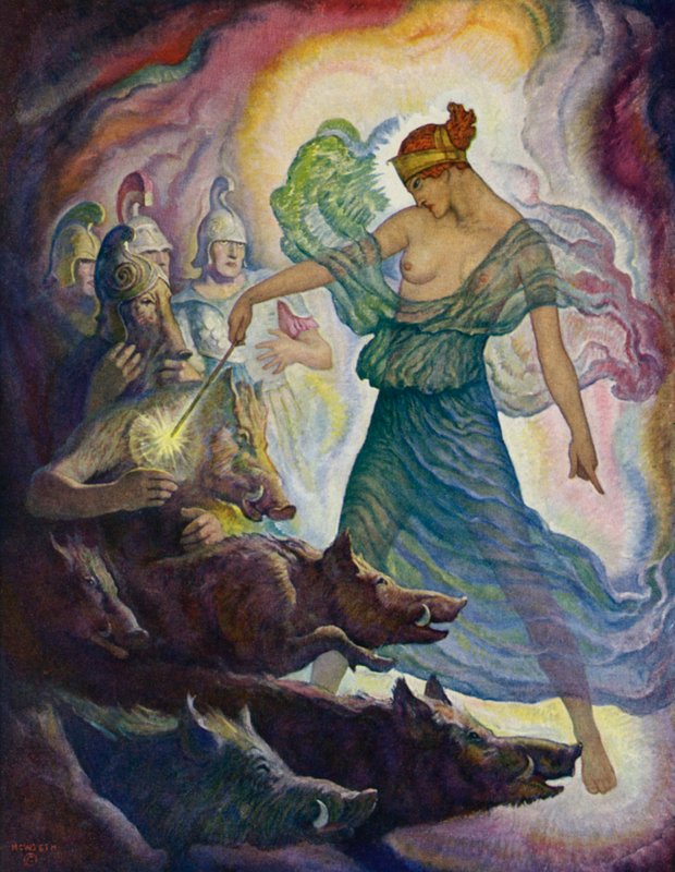 Odyseja: Kirke i świnia autorstwa Newell Convers Wyeth