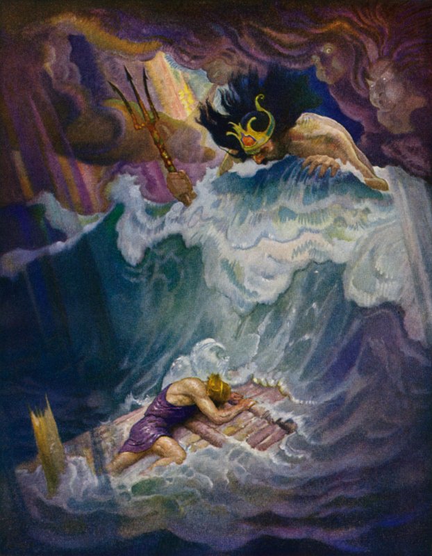 اوډیسي: د اوډیسیوس پولی بیړۍ autorstwa Newell Convers Wyeth