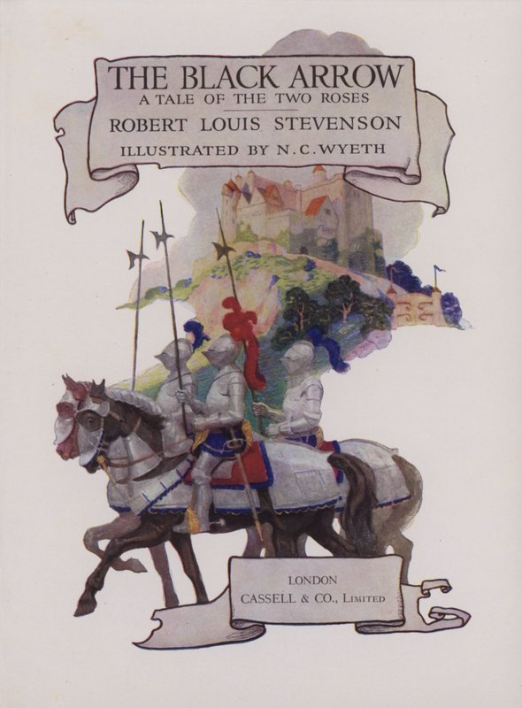 Ilustracja na stronie tytułowej do Czarnej strzały autorstwa Newell Convers Wyeth