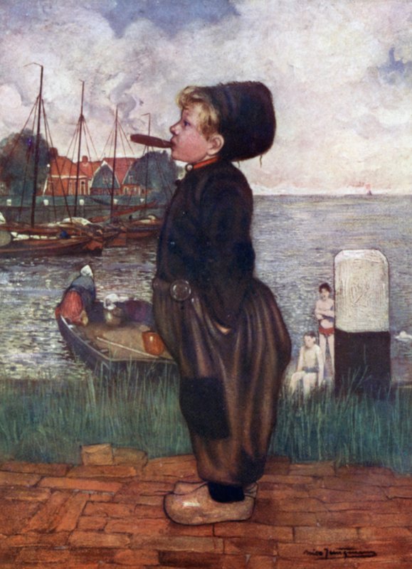 Chłopiec palący, Volendam autorstwa Nico Jungman