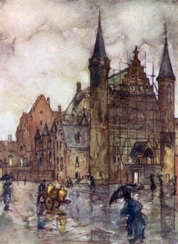 Binnenhof, Haga (kolor lito) autorstwa Nico Jungman