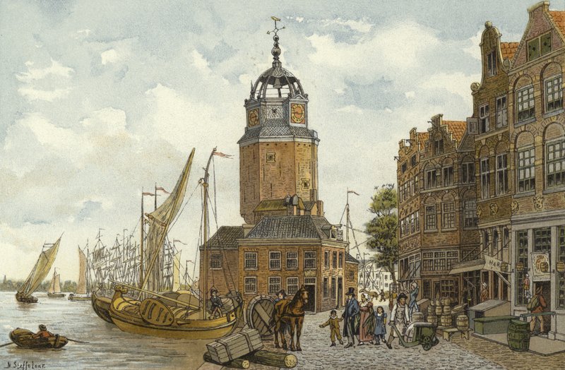 Wieża Haringpakkerstoren, Amsterdam, XIX w. autorstwa Nico Steffelaar