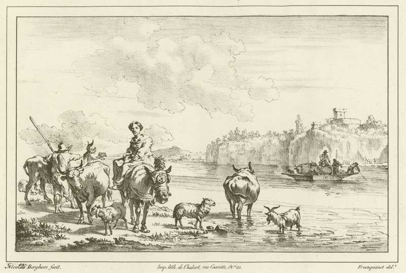 Kobieta na mule autorstwa Nicolaes Pietersz. Berchem