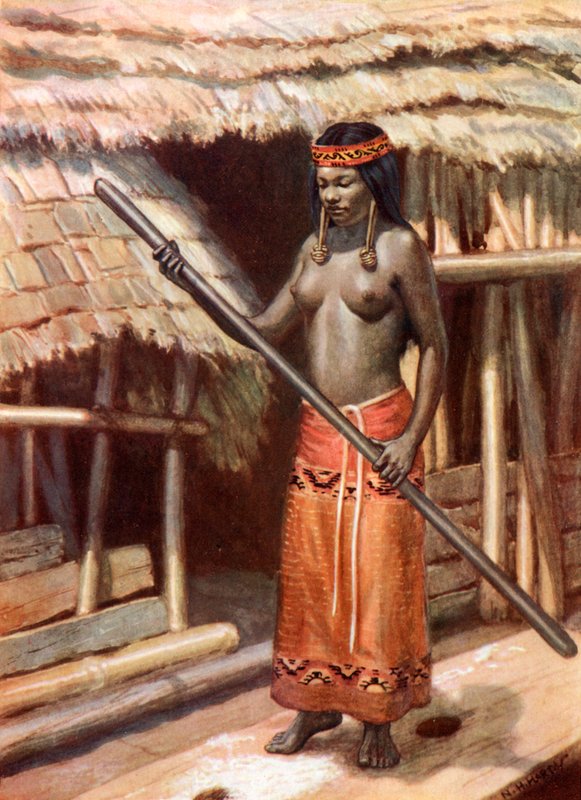 Dziewczyna z Kenii-Kayan: Sarawak, Borneo autorstwa Norman Hardy