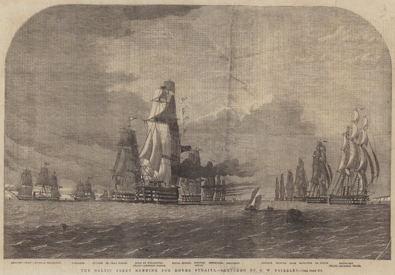 Flota Bałtycka biegnąca do Dover Straits autorstwa Oswald Walters Brierly