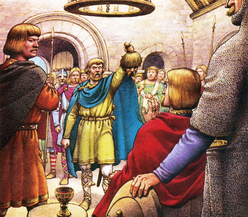 Głowa Gruffydda ap Llewelyna autorstwa Pat (1907 95) Nicolle