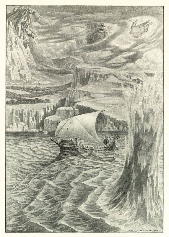 Ilustracja do Odysei Homera (litografia) autorstwa Patten (after) Wilson