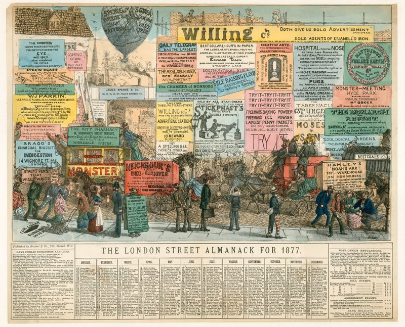 The London Almanack for 1877 autorstwa Percy Cruikshank