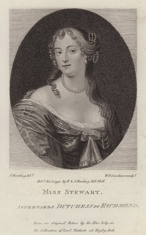Frances Stewart, księżna Richmond (grafika) autorstwa Peter (after) Lely