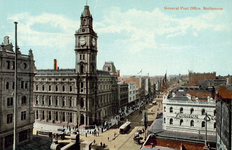 Główny Urząd Pocztowy, Melbourne (kolorowe zdjęcie) autorstwa Photographer Australian