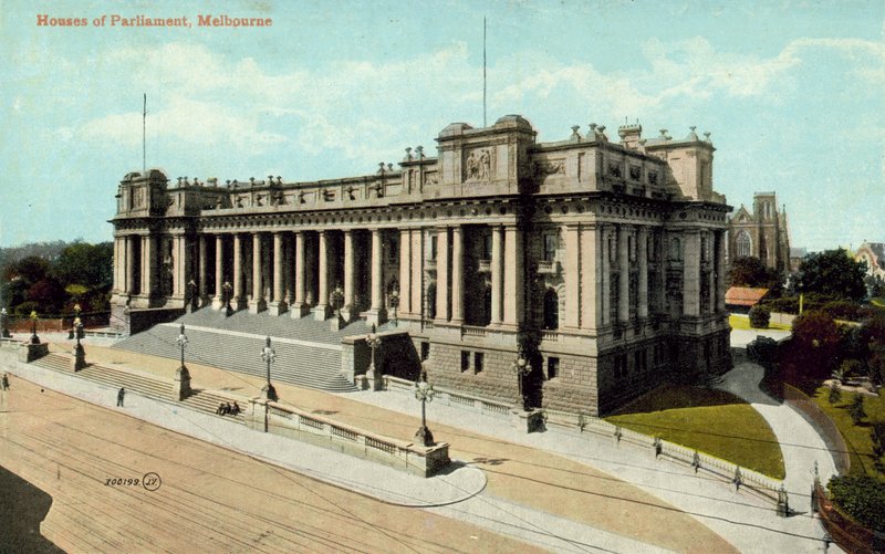 Houses of Parliament, Melbourne (kolorowe zdjęcie) autorstwa Photographer Australian