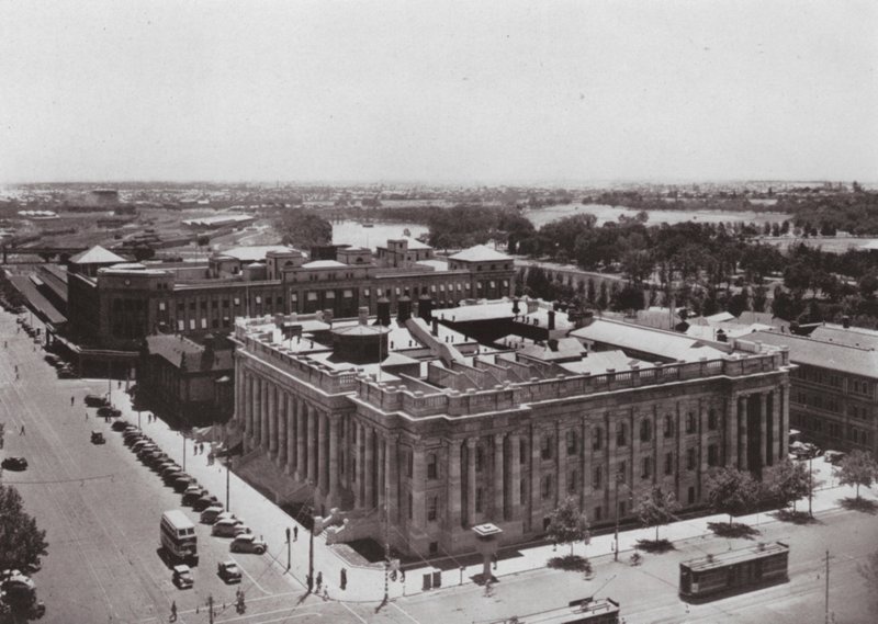 Parlament, Adelajda, Australia Południowa (czarno-białe zdjęcie) autorstwa Photographer Australian