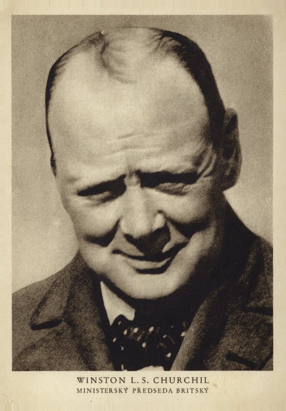 Winston Churchill (zdjęcie czarno-białe) autorstwa Photographer Czech
