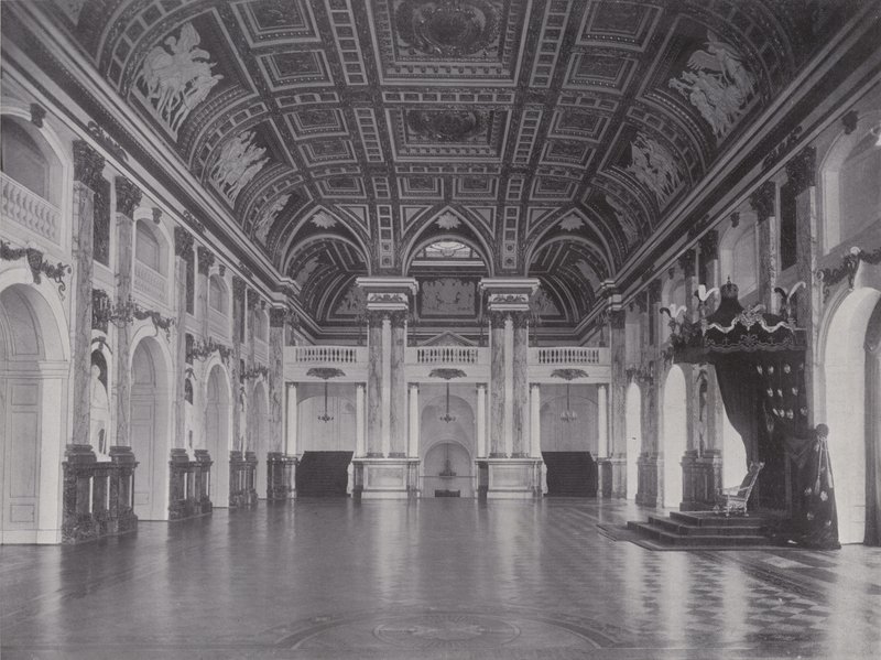 Pałac Królewski, Sala Biała (zdjęcie czarno-białe) autorstwa Photographer German