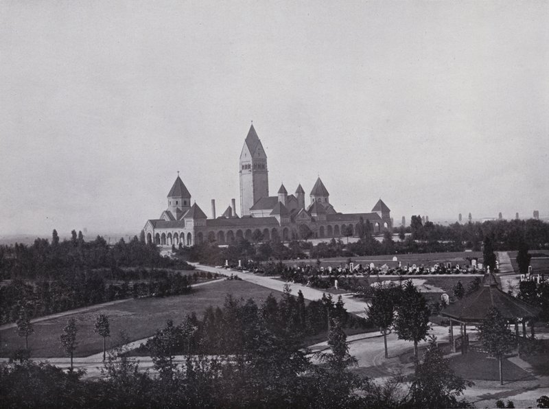 Lipsk: Krematorium (zdjęcie czarno-białe) autorstwa Photographer German