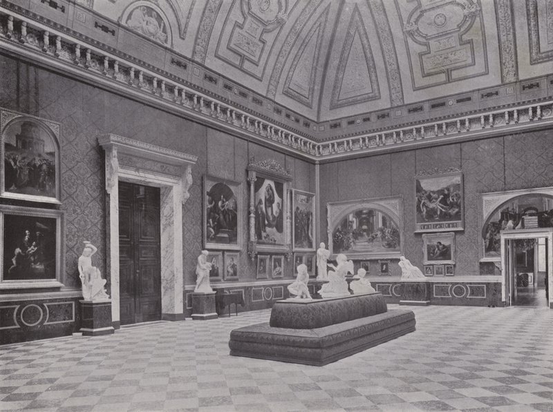 Poczdam, Orangerie, Raffaelsaal (zdjęcie czarno-białe) autorstwa Photographer German
