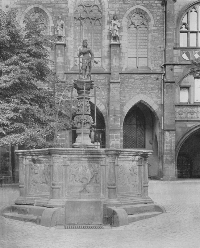 Rolandsbrunnen (zdjęcie czarno-białe) autorstwa Photographer German