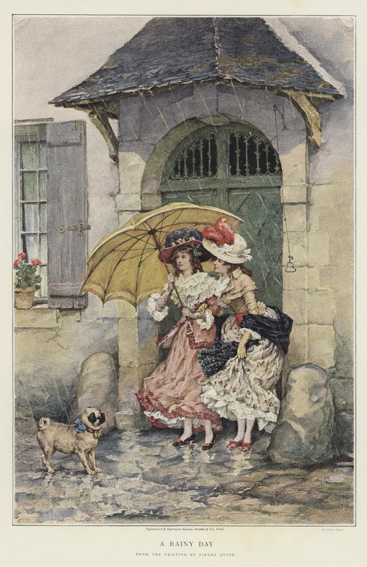 Deszczowy dzień (chromolitho) autorstwa Pierre Outin