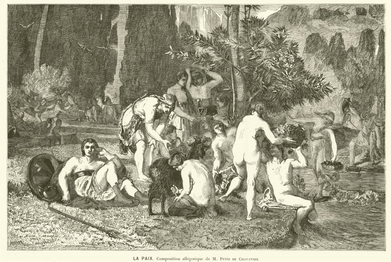 Pokój (grawerunek) autorstwa Pierre (after) Puvis de Chavannes