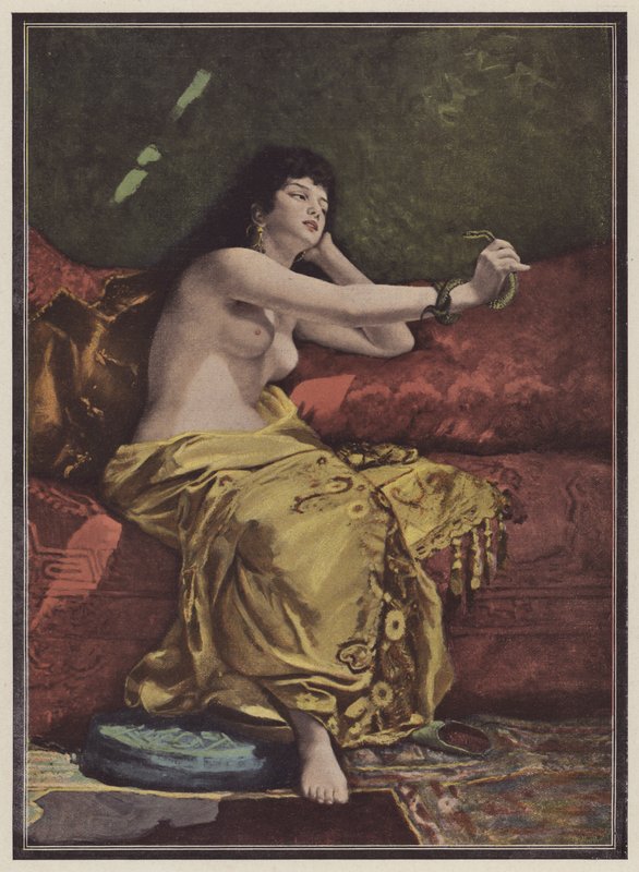 Śmierć Kleopatry (kolor lito) autorstwa Pierre Joseph Mousset