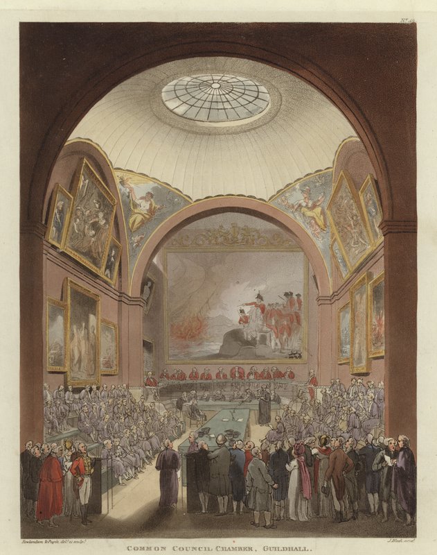 Izba Rady Wspólnej autorstwa Pugin and Rowlandson