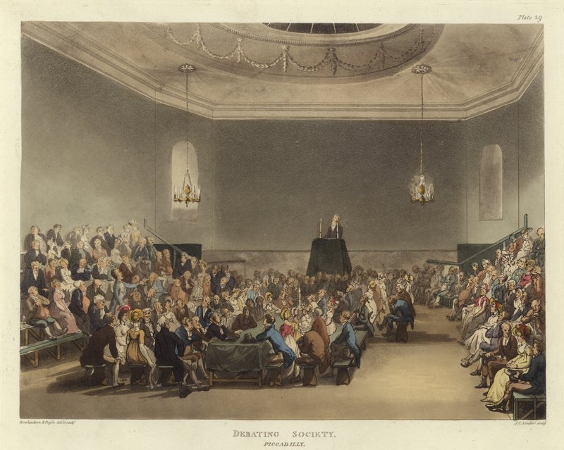 Towarzystwo Debatanckie autorstwa Pugin and Rowlandson