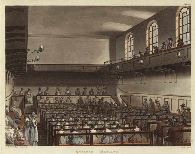 Spotkanie kwakrów autorstwa Pugin and Rowlandson