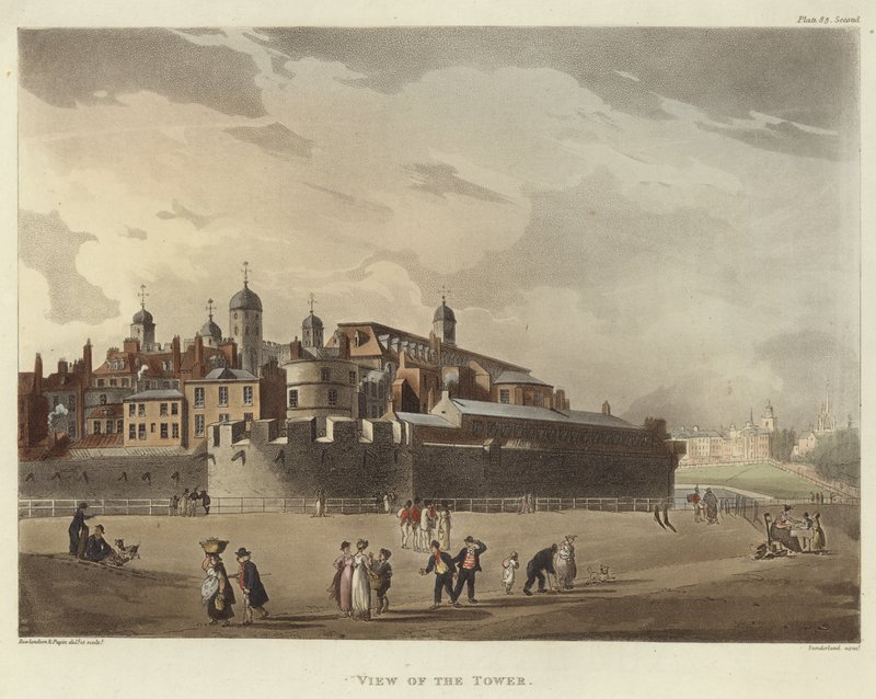 Widok na wieżę autorstwa Pugin and Rowlandson