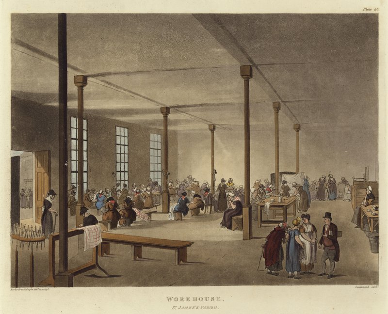 Przytułek autorstwa Pugin and Rowlandson