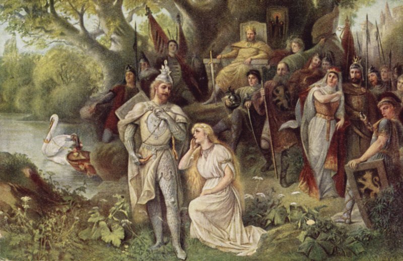 Scena z opery Richarda Wagnera „Lohengrin” autorstwa Raimund Ritter Von Brennerstein Wichera